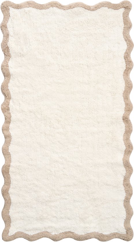 NANGAL - Badmat - Beige/Bruin - 80 x 150 cm - Katoen