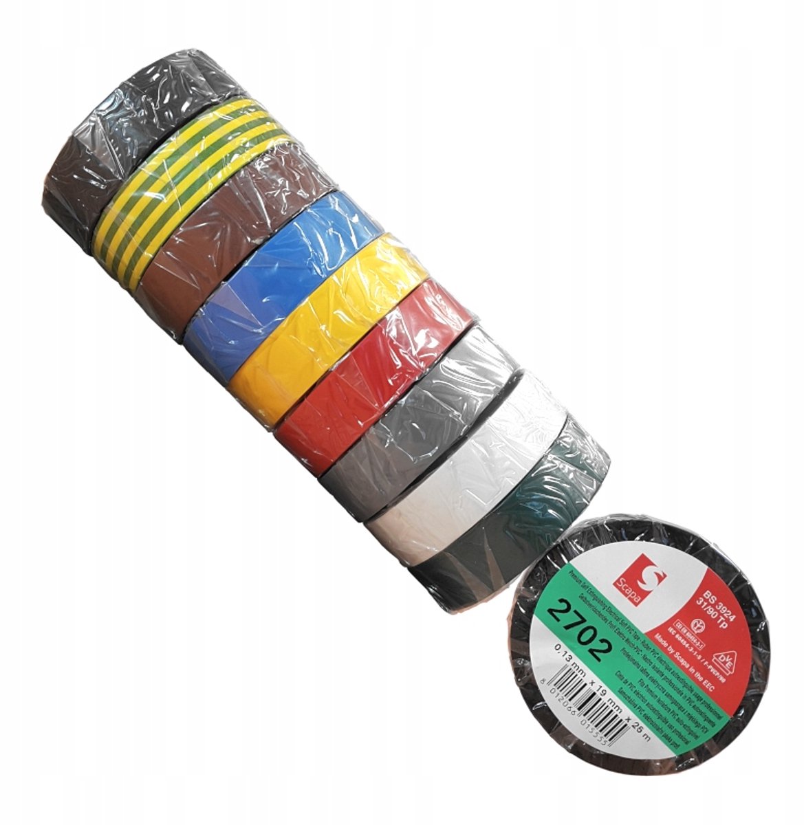 Scapa 2702 PVC Elektrieker Isolatietape 19mm x 25m - 10 Rollen Set