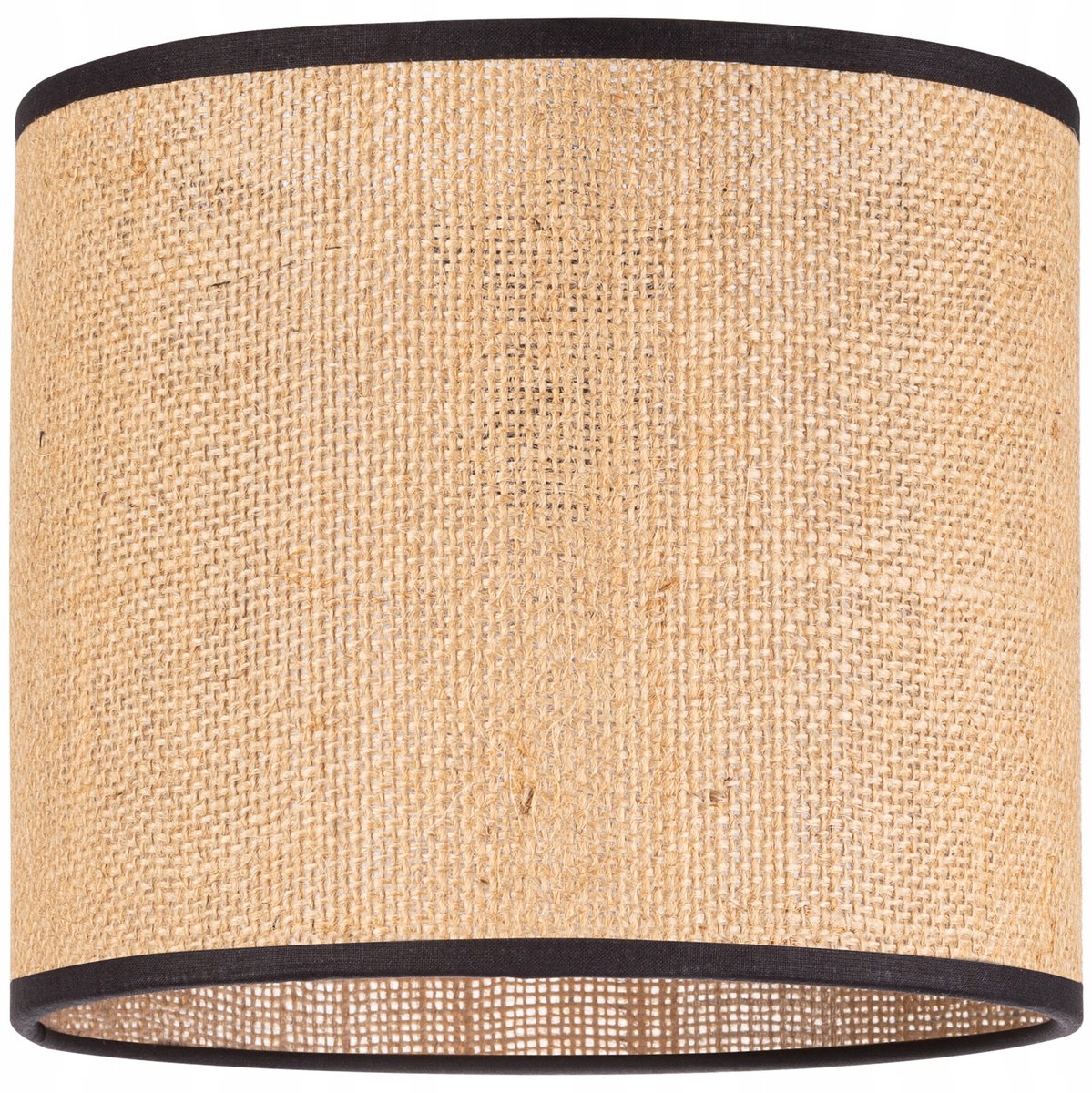 Merkloze Jute Lampenkap Cilinder 20cm Beige Zwart E27