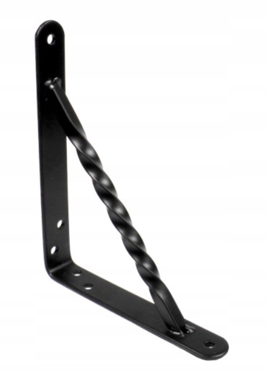 Retro Zwarte Plankdrager 250x200 mm - Stevig en Stijlvol