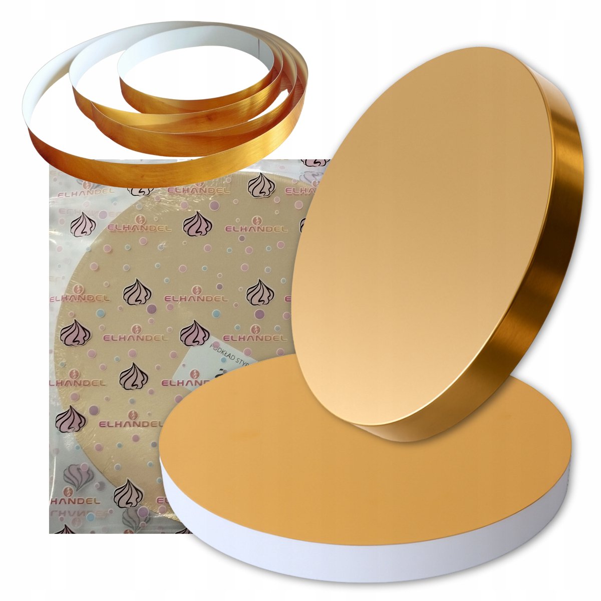 Gouden Styrodur Taartonderlegger Rond 28 cm - Stevig & Decoratief