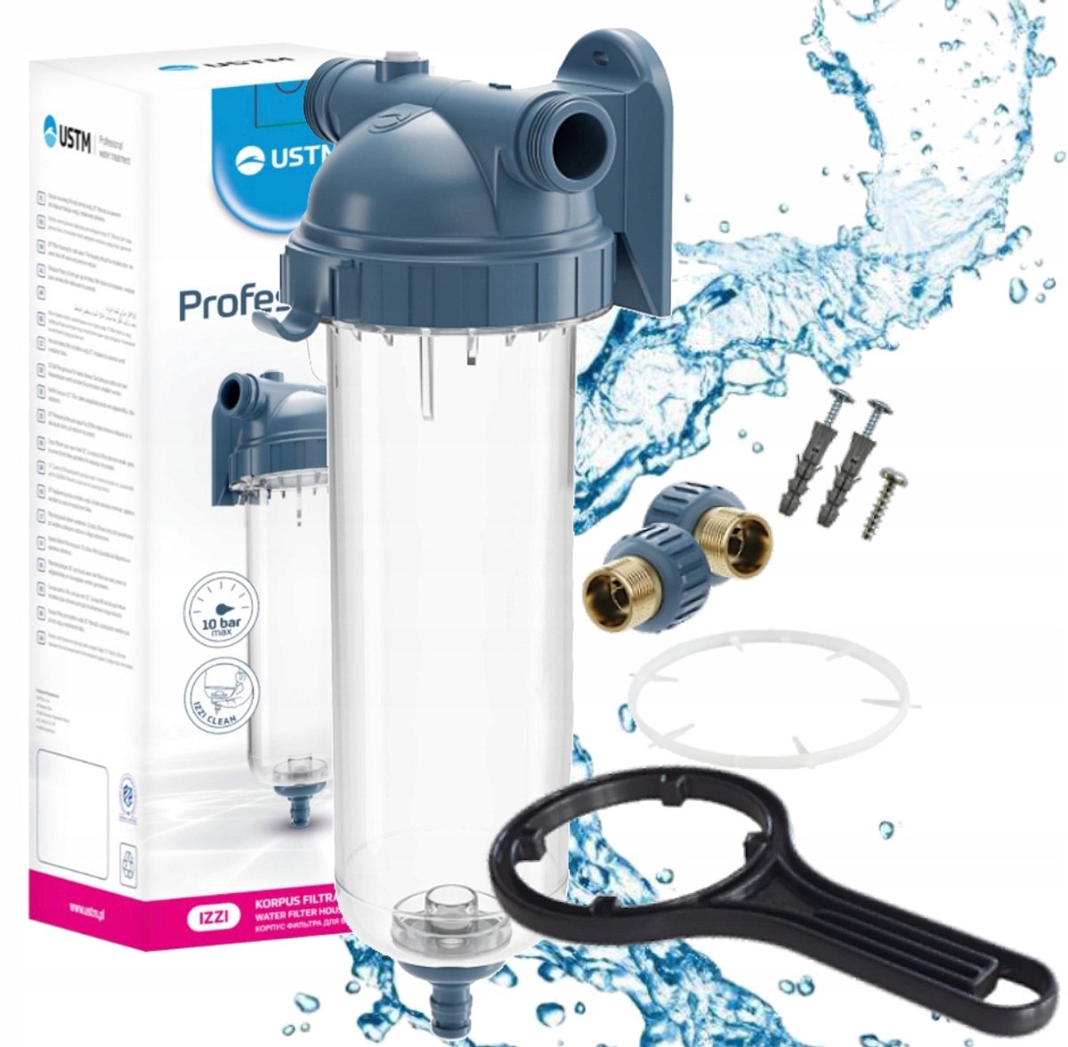 UST-M IZZI 10" filterhuis met montageset - zuiver water