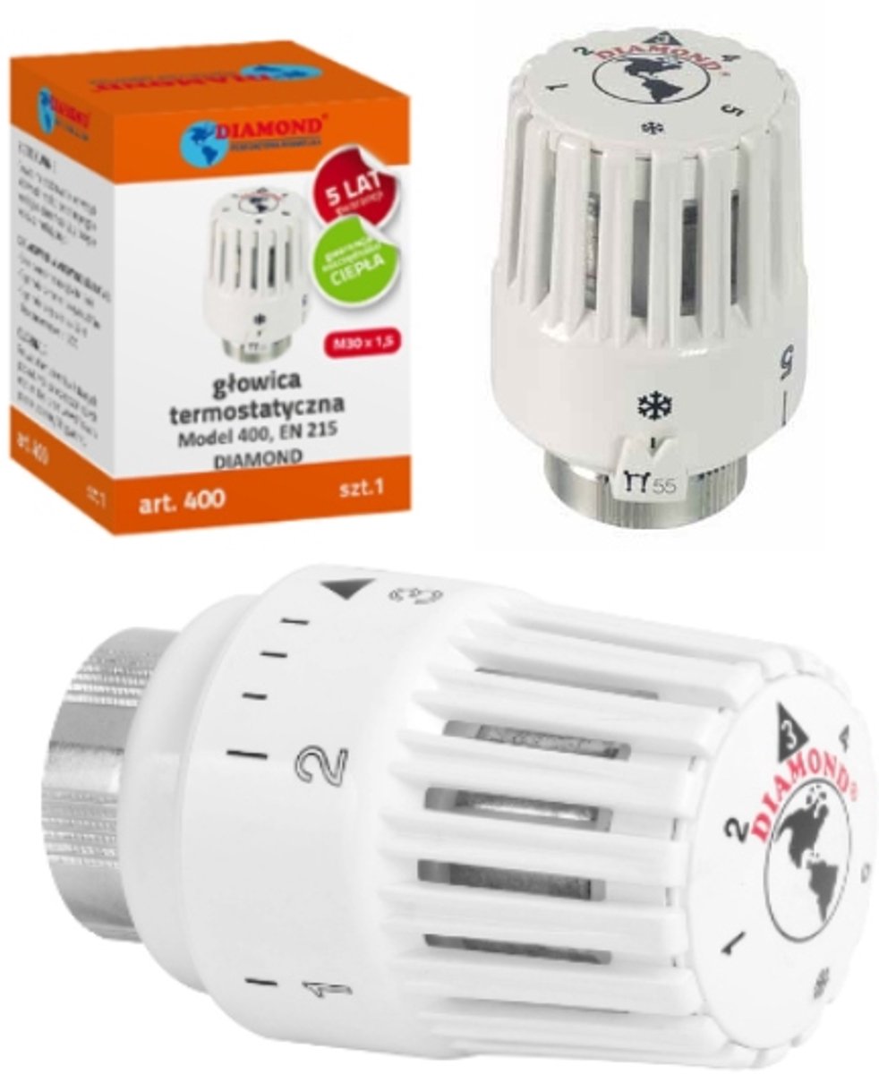 Thermostatische Radiatorafsluiterkop Wit - Merkloos