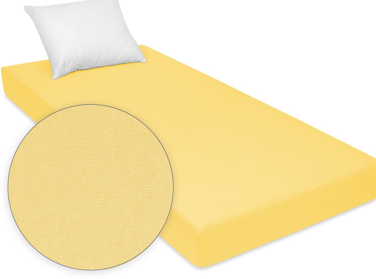 Stevig Jersey Hoeslaken 80x160 cm - Zonnig Geel, Katoen