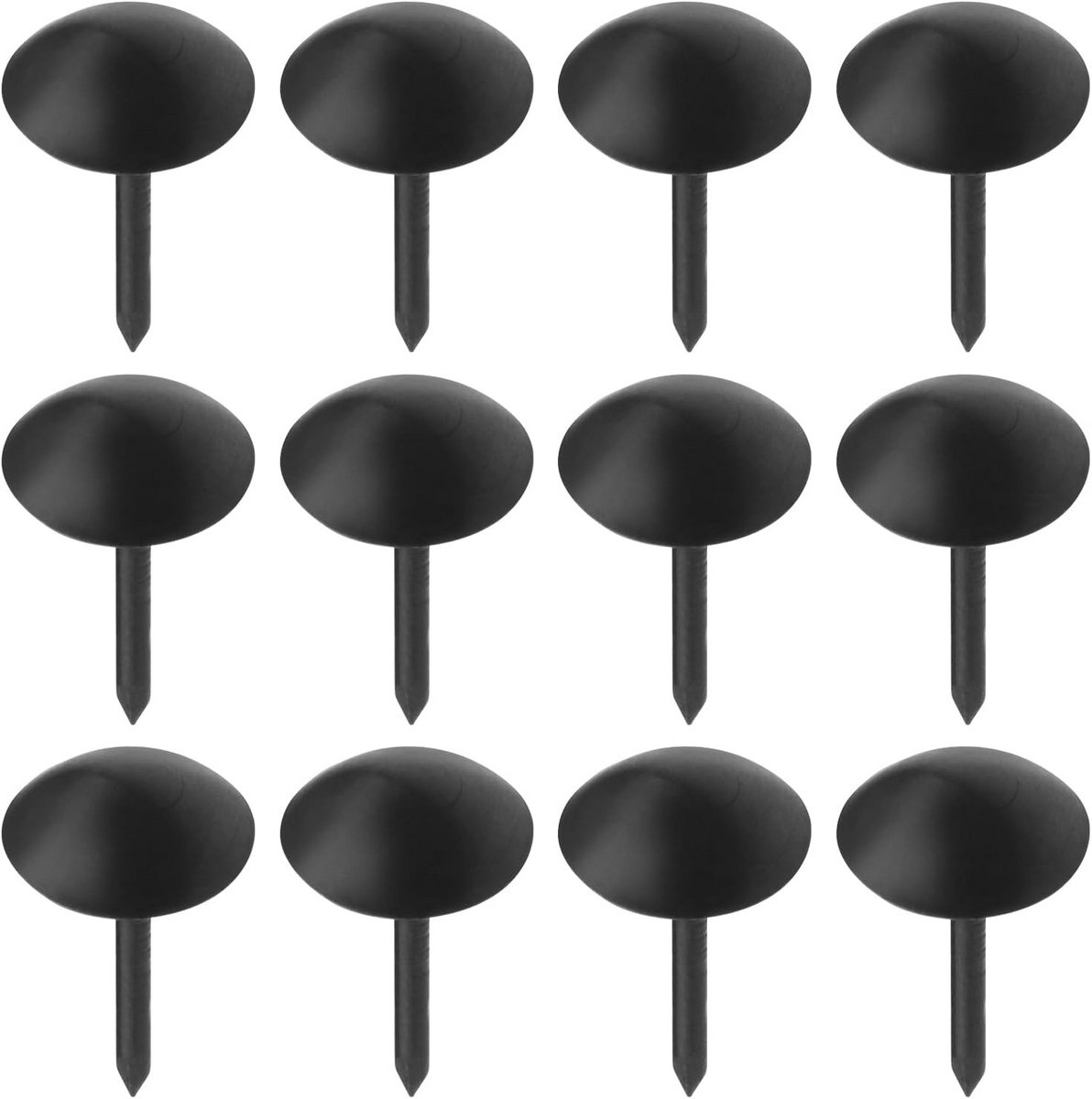 200x Decoratieve Bekledingsnagels voor Meubels en Sofa's - Zwart, 11x16mm