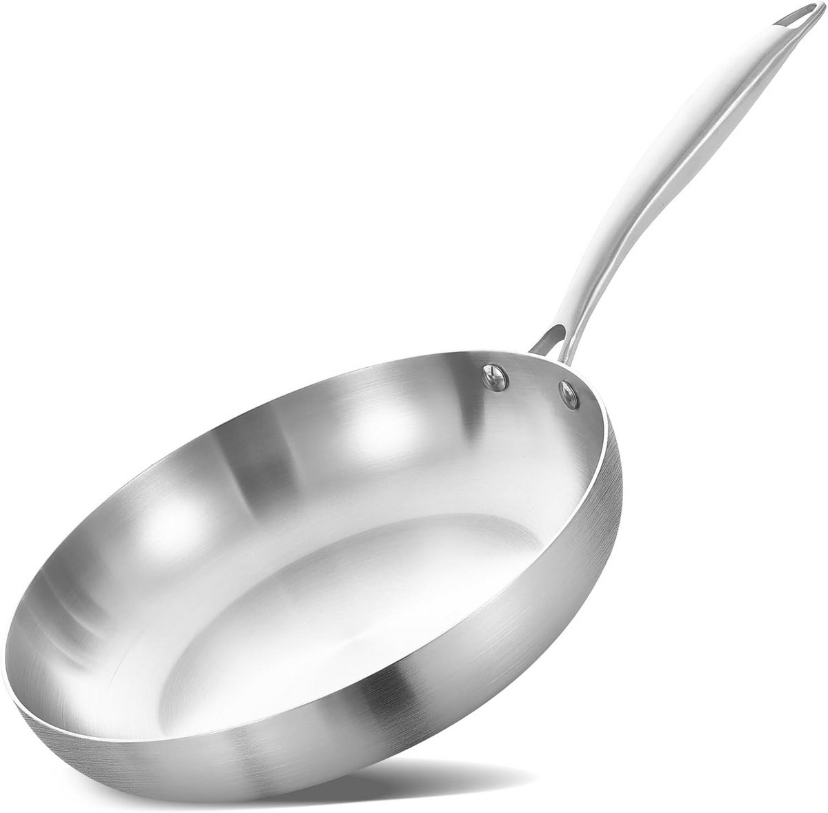 Tri-Ply Roestvrijstalen Koekenpan met Deksel voor Inductie - 20 cm