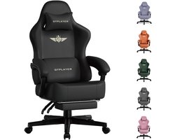 GTPLAYER - Gamingstoel Bureaustoel - Met 160° Verstelbare Rugleuning - Zwart Kunstleer