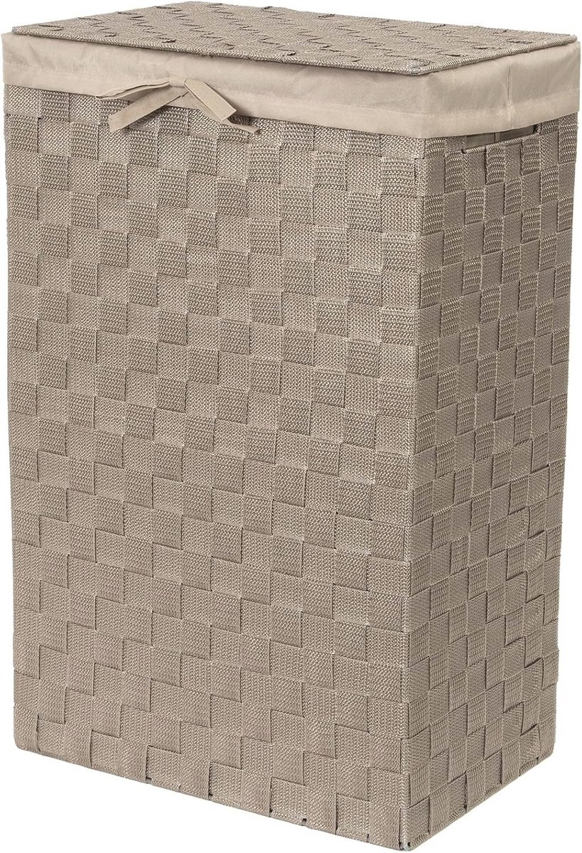Rechthoekige Wasmand Taupe 25 x 38 x H.60 cm