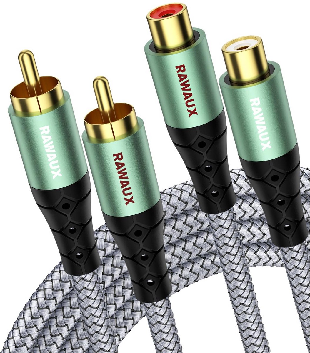 RCA naar 3.5mm Stereo Audio Kabel 2M Voor TV, Smartphone, MP3 Speler, Home Cinema, Versterker en Soundbar