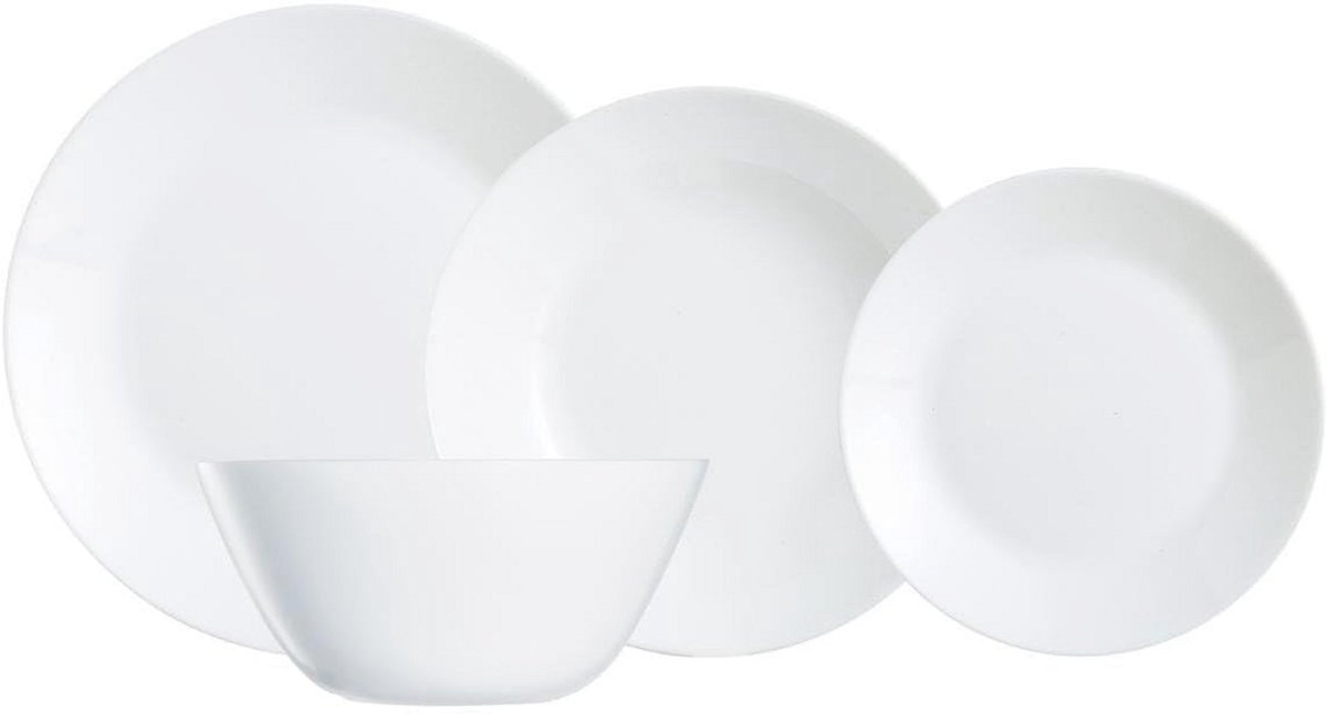 Witte 19-delige serviesset van opaalglas