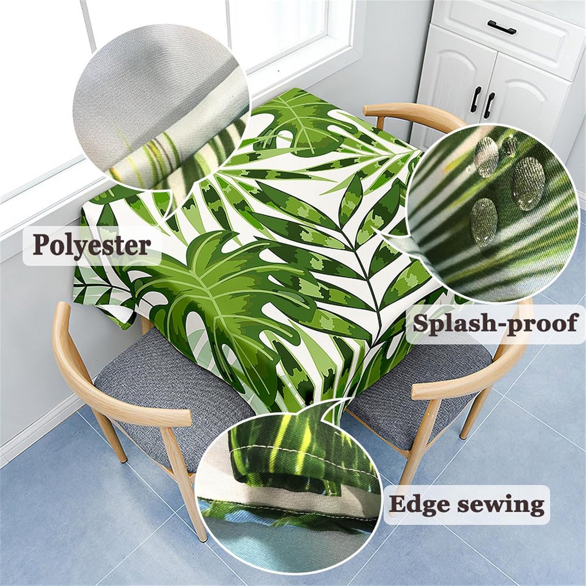Vierkant Tafelkleed Strelitzia Print - Spatwaterdicht & Afwasbaar voor Binnen en Buiten