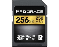 256GB SD UHS-II V60 Geheugenkaart met hoge schrijfsnelheid tot 130MB/s en leessnelheid tot 250MB/s - Voor professionele vloggers, filmmakers, fotografen en contentcuratoren