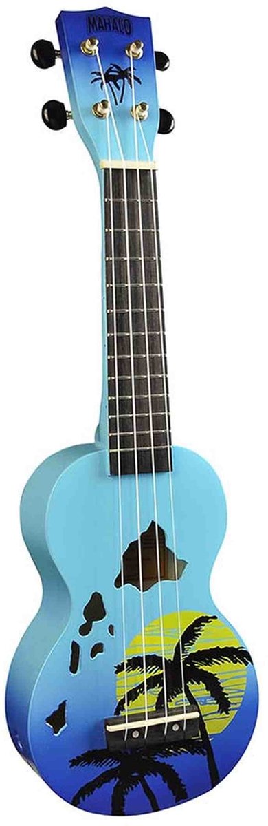 Mahalo MD1 Designer Series Sopraan ukulele incl. tas Hawaii - blauw