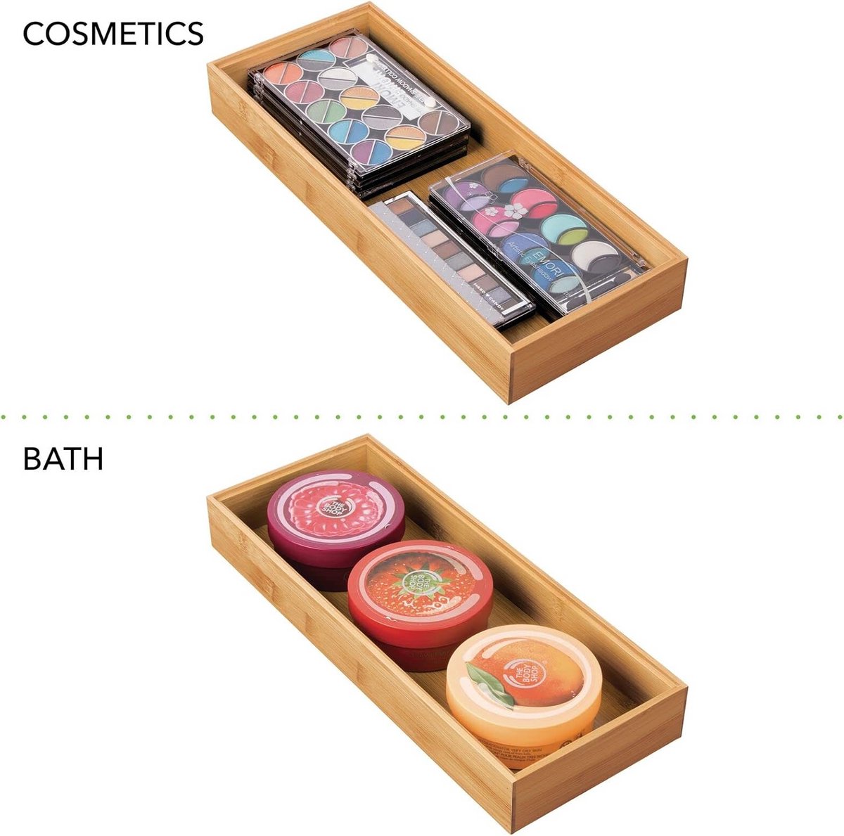 mDesign - Drawer organiser for kitchen cupboard/drawer - wide stackable containers - environmentally friendly/mmulti-purpose - bamboo To be used in drawers, pantry or on counter tops, shelves - — cadeau in Cadeau-ideeën - foto 3