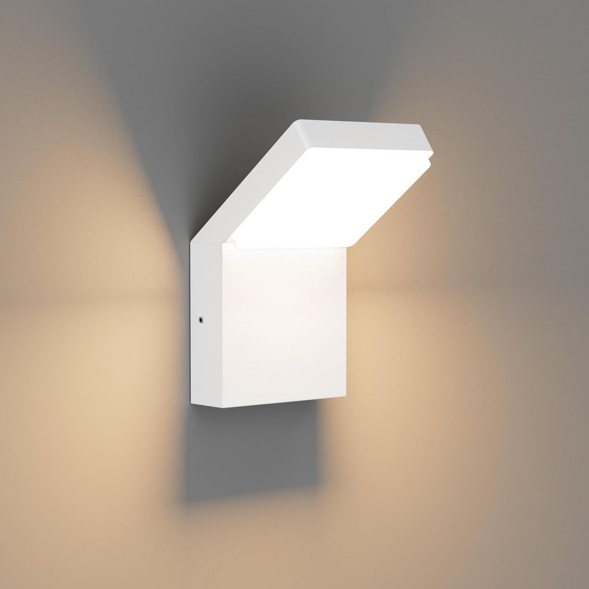 Klighten 24 W led-wandlamp voor binnen en buiten, IP54 waterdicht, moderne aluminium buitenlamp voor terras, ingang, tuin, 1500 lumen, wit, warm wit, 3000 K
