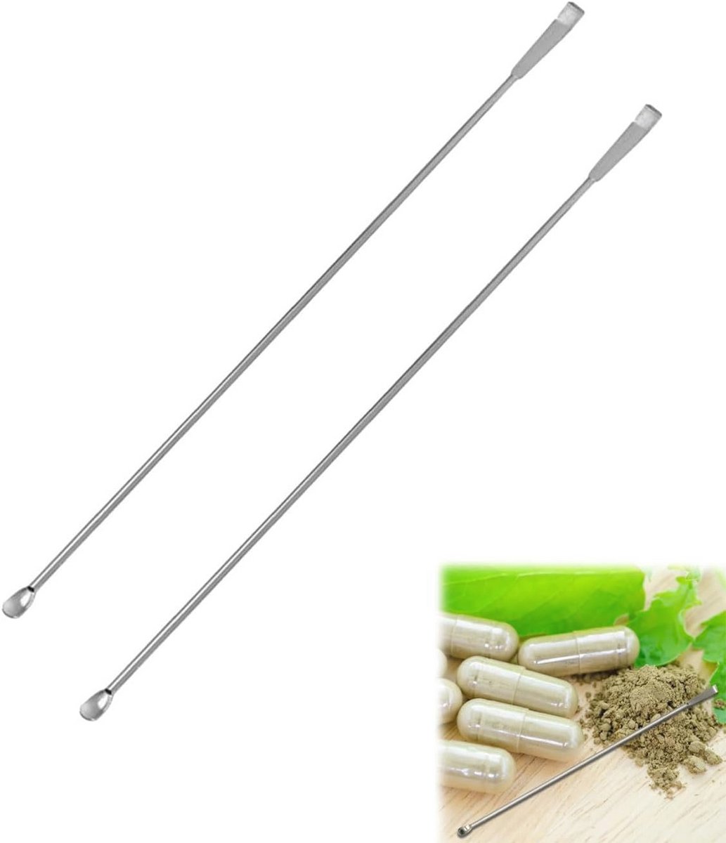 Laboratoriumspatels van roestvrij staal - 20 cm - Set van 2
