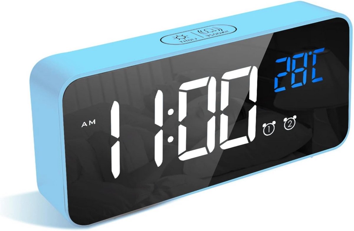 Digitale Alarmklok met LED-display, 10 Wektunes, Snoozefunctie en Dimbare Verlichting