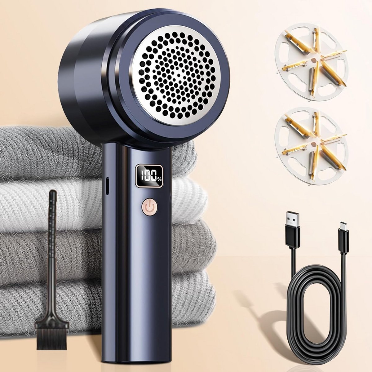Oplaadbare Pluisverwijderaar met LED Display - Draagbare Pill Trimmer voor Kleding en Meubels