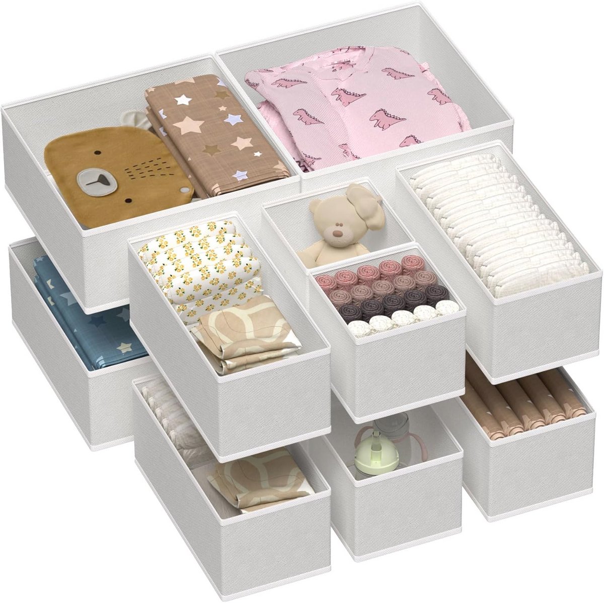 12 stuks ladeorganizer voor kleding en ondergoed - opvouwbare stoffen opbergers
