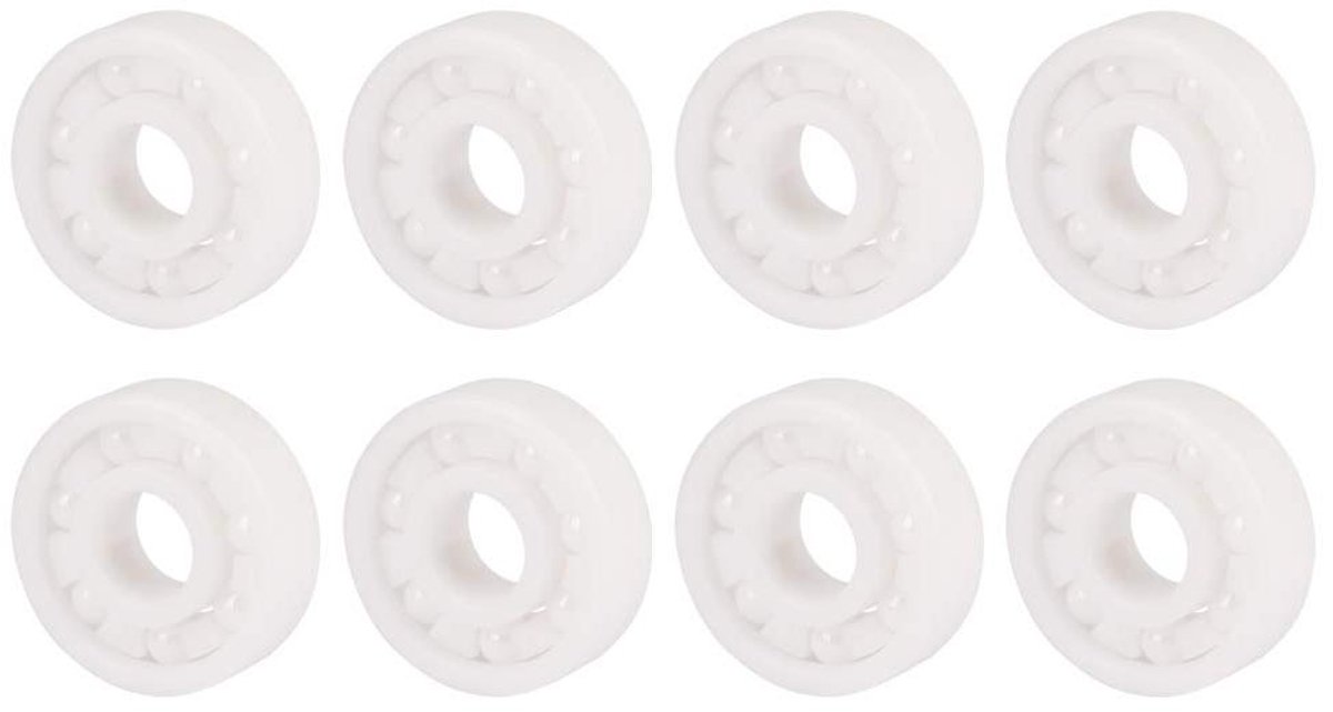 Allecta- Kogellager – Skateboards – 8 Pack – 608-2RS – Inline Skates – Scooters – Rolschaatsen – Lange Boards – Wit – Voor Skateboards, Inline Skates, Scooters, Rolschaatsen & Lange Boards .