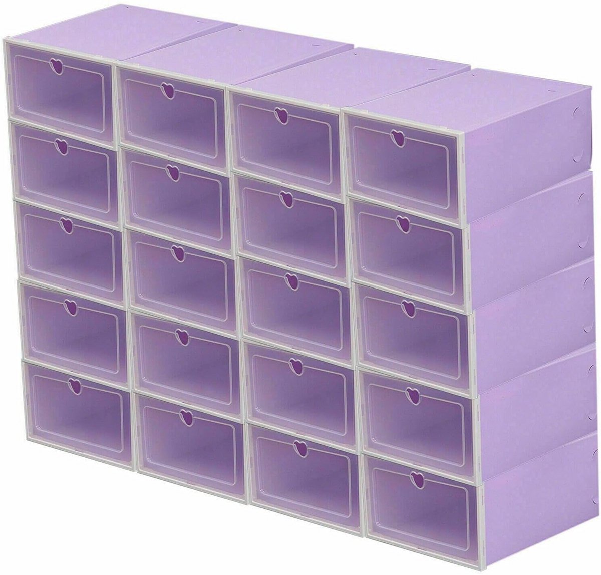 20x Stapelbare en Opvouwbare Schoenendozen voor Sneakers en Hakken - Transparant