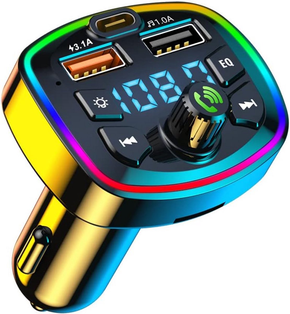 Draadloze FM Transmitter voor Auto met Bluetooth 5.0 en Oplader Functie