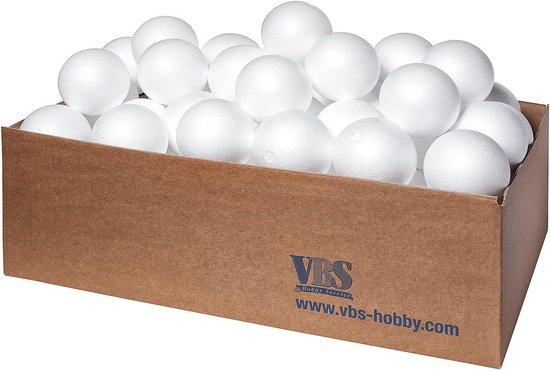 VBS XXL Hängedekoration Wattekugeln, 10 mm, 50 Stück