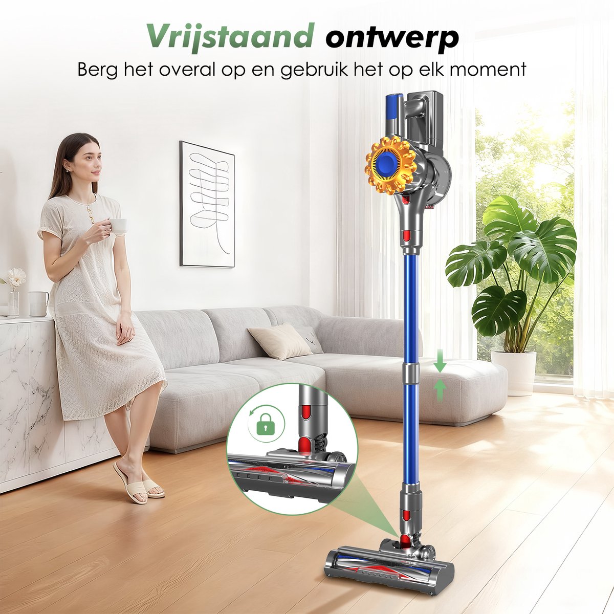 Fukstern Draadloze Steelstofzuiger 38KPa Krachtige - afbeelding 2