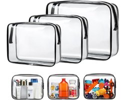 Transparante toilettas met ritssluiting - Cosmetische tas...