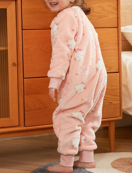 Warme Flanellen Babyslaapzak met Voeten 3.0 TOG - Winter Slaapoverall met Dierenprint — afbeelding 4