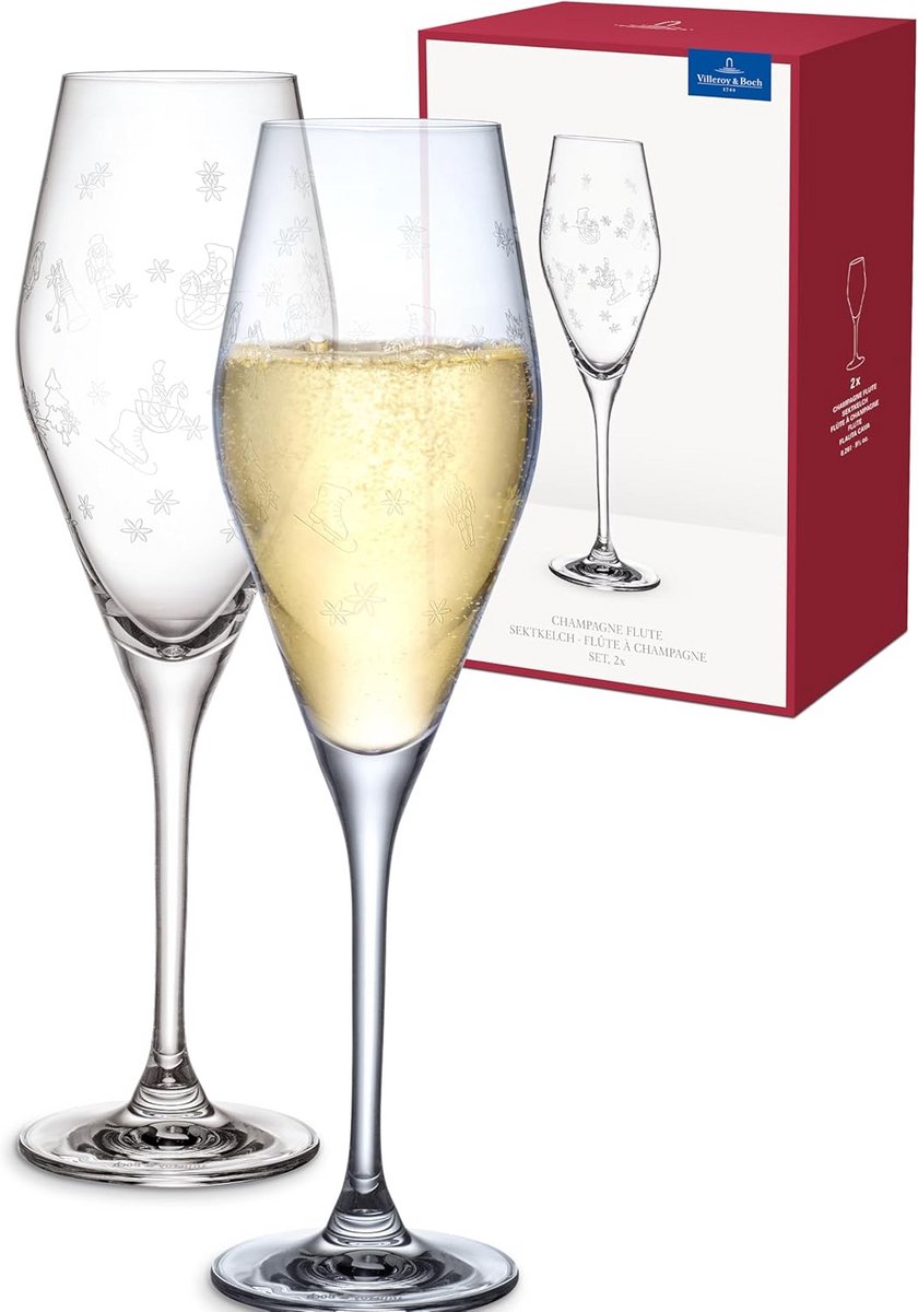 Set van 2 Champagneglazen - Elegant Kristalglas voor Feestelijke Momenten
