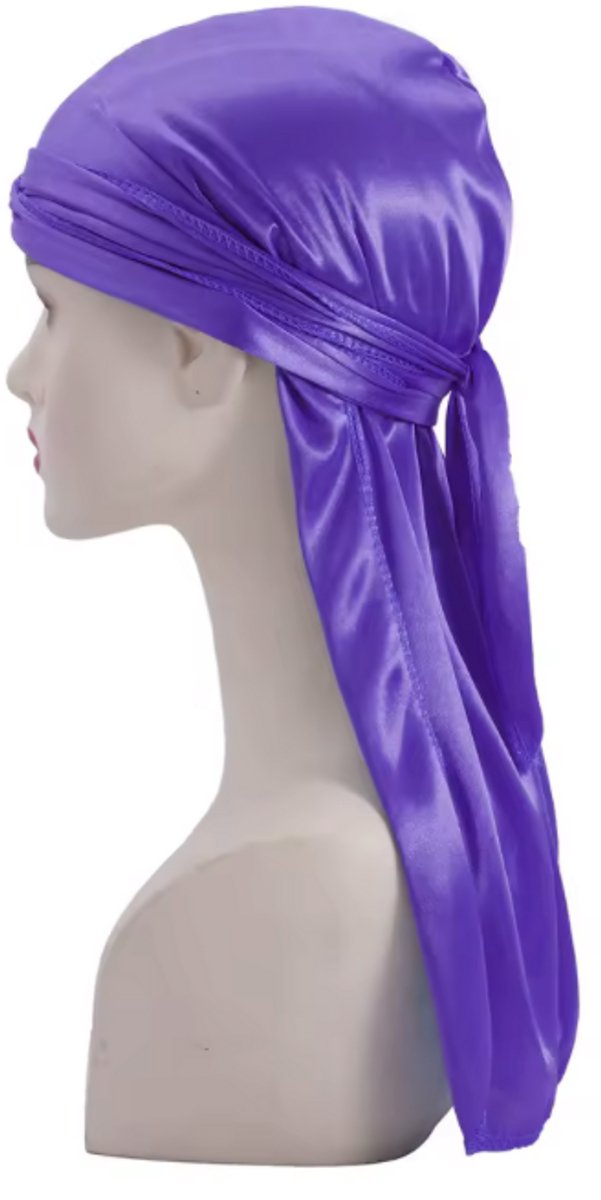 Paarse durag - Paarse shawl - Haarbeschermer - Paars - Bandana - Satijn - One size - CHPN