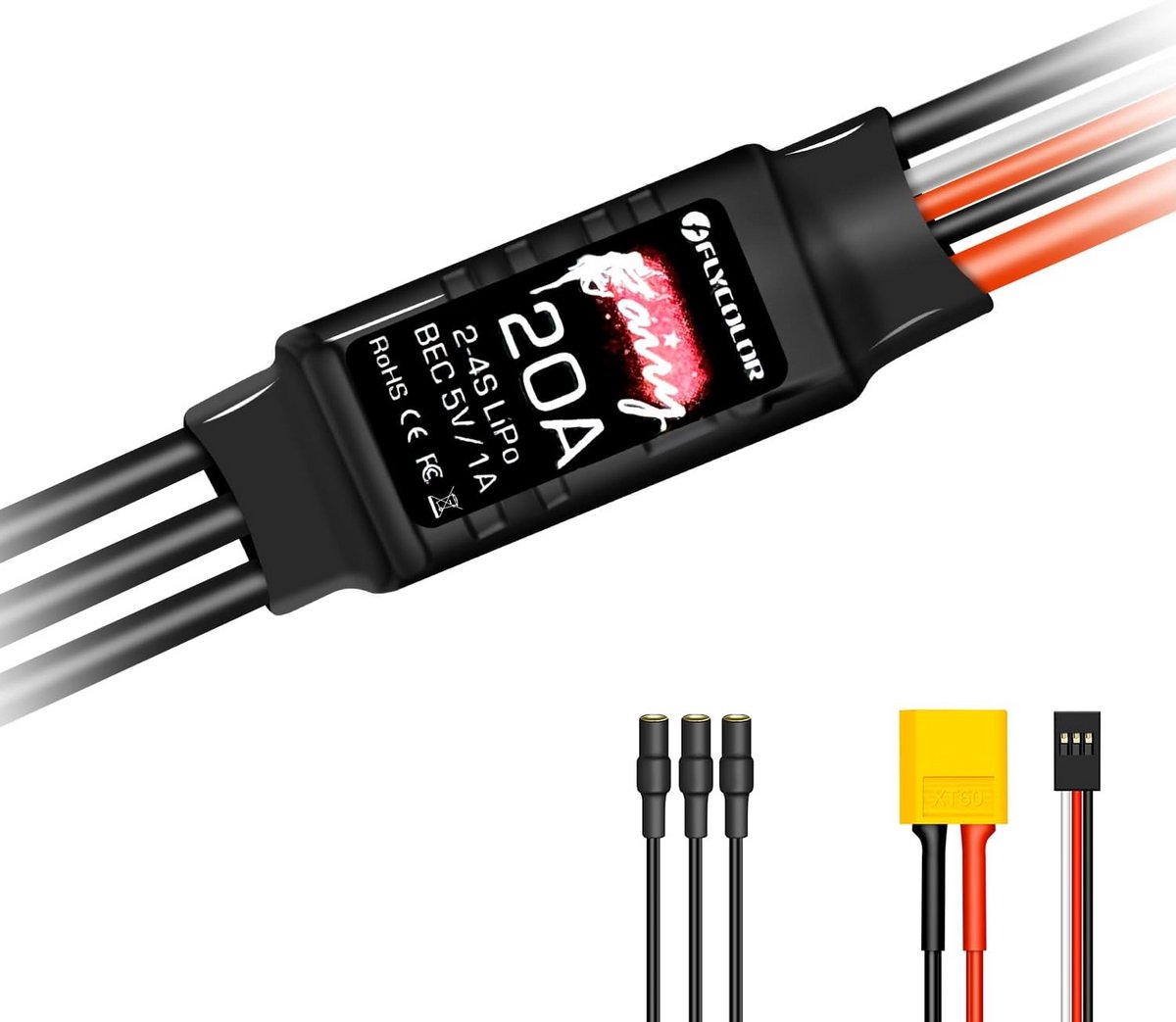 Brushless ESC 20A Snelheidsregelaar met BEC 5V/1A voor RC Drones en Vliegtuigen