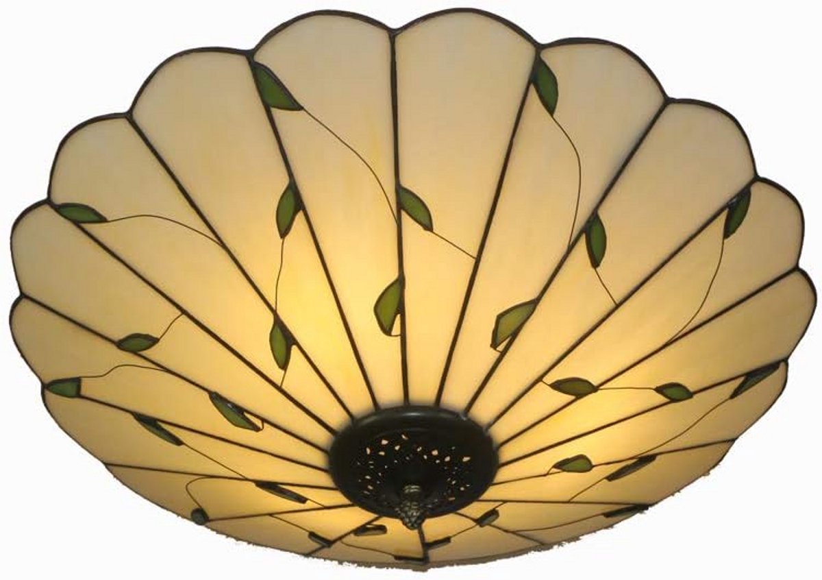 Vintage Leaf Tiffany Stijl Plafondlamp 40CM - Dimbaar en Energie-efficiënt