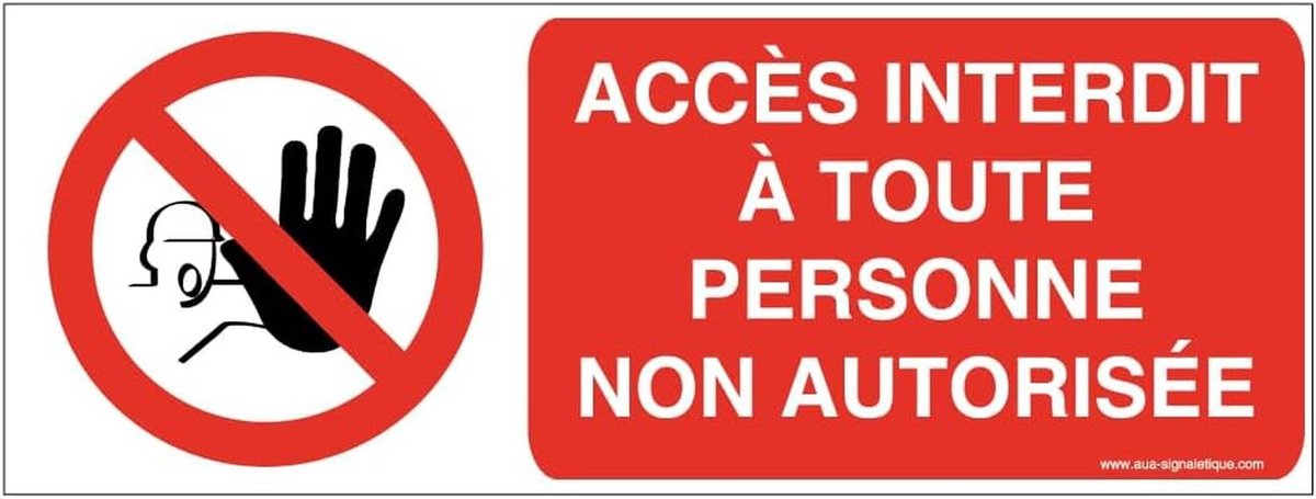Toegangsverbod Bord voor Niet-Geautoriseerde Personen – 200 x 75 mm PVC