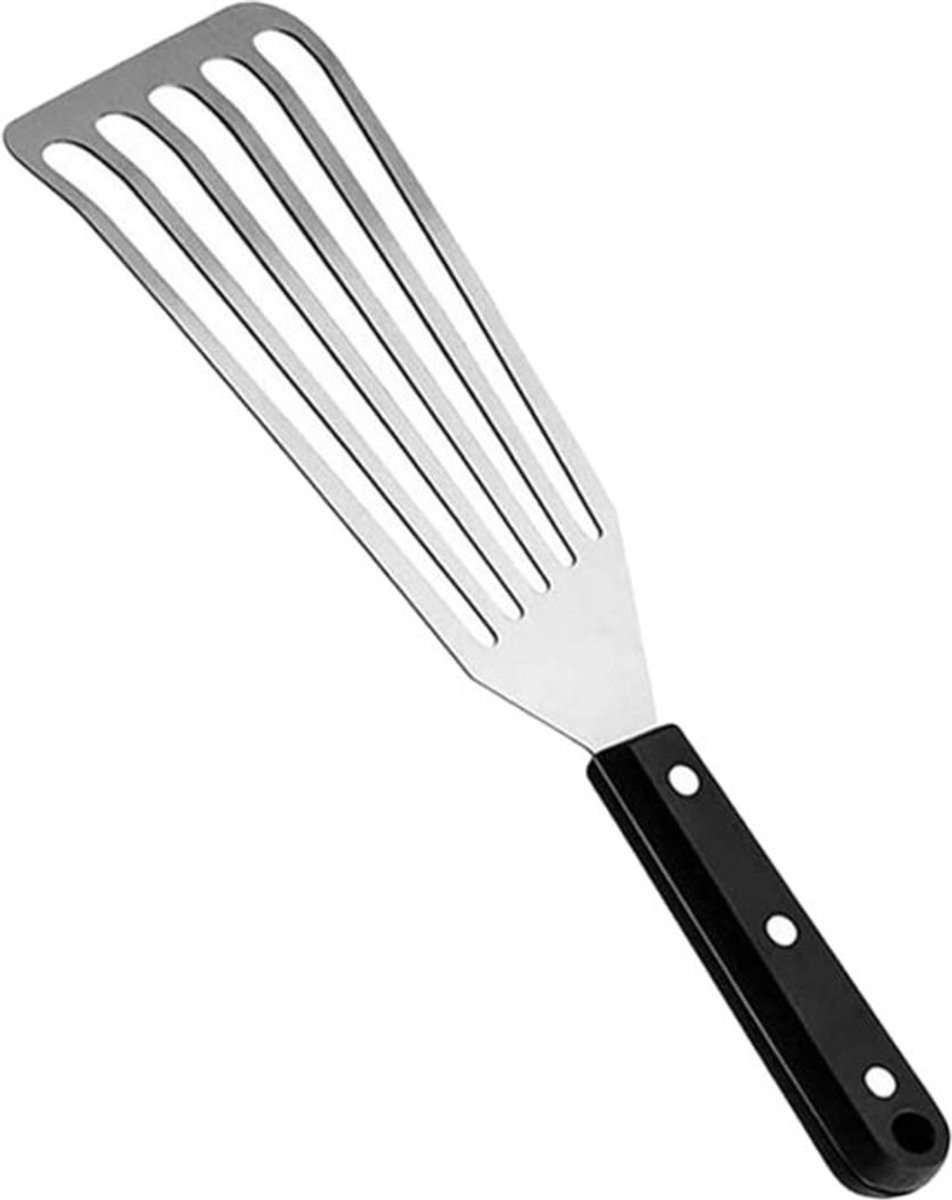 spatel - Pannenlikker - Garde - Bakspatel - Bakspaan - Zwart - Ophangbaar - 304 RVS + ABS - 32*8.5 cm - groot