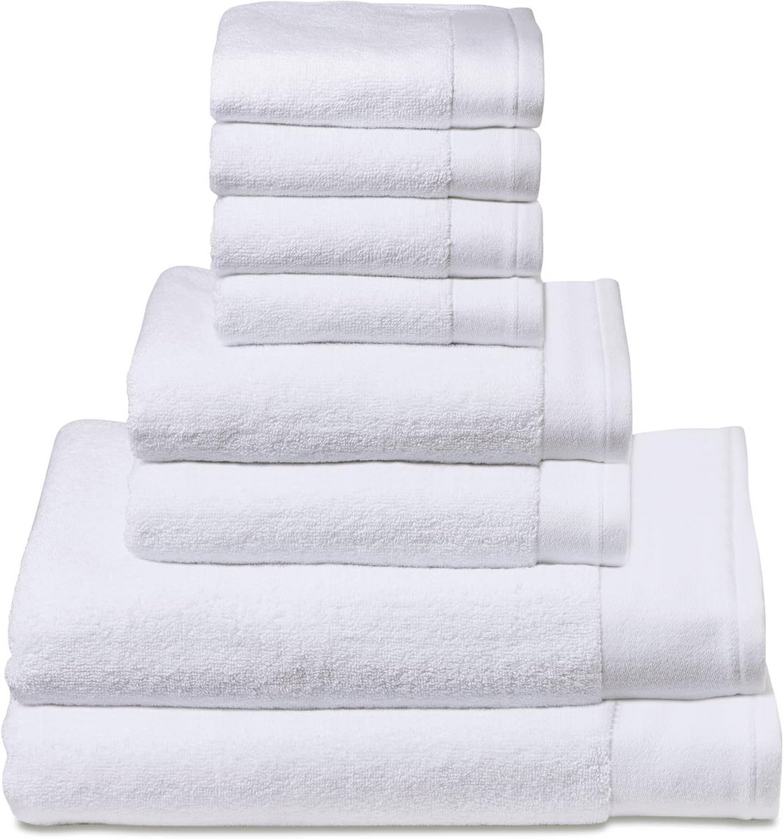 Luxe Handdoeken Set 8 Delig Wit - 100% Katoen 600 g/m² Hotelkwaliteit