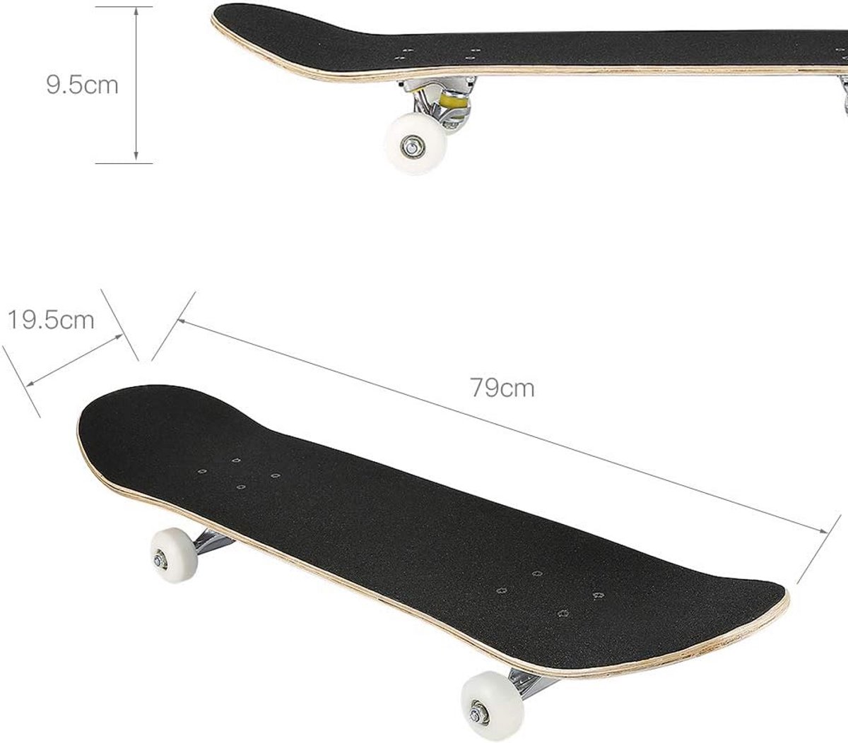 Compleet Skateboard van Canadees Esdoornhout Dubbele Kick & ABEC-7 Lagers 150kg Belasting Bruin