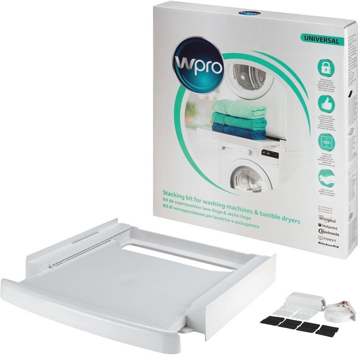 Universeel Verbindingframe voor Wasmachine en Droger met Legplank - 60x60cm