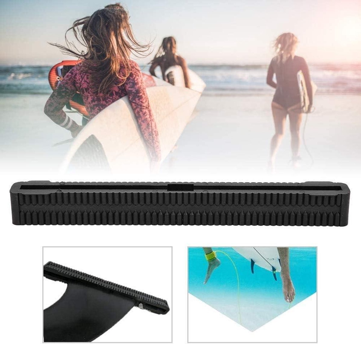 Surfplankvinbox – surfplankvin – universeel – longboard – middenvinbox – enkele – plug – houder – surfplank accessoires – surfplank – zwart – voor alle surfplanken – model.