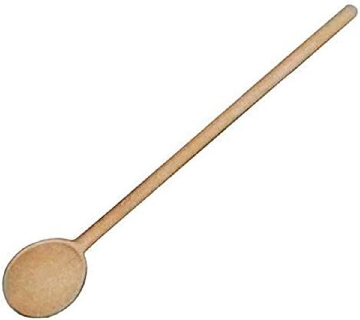 Ronde kooklepel van onbewerkt beukenhout voor al uw kookklussen
