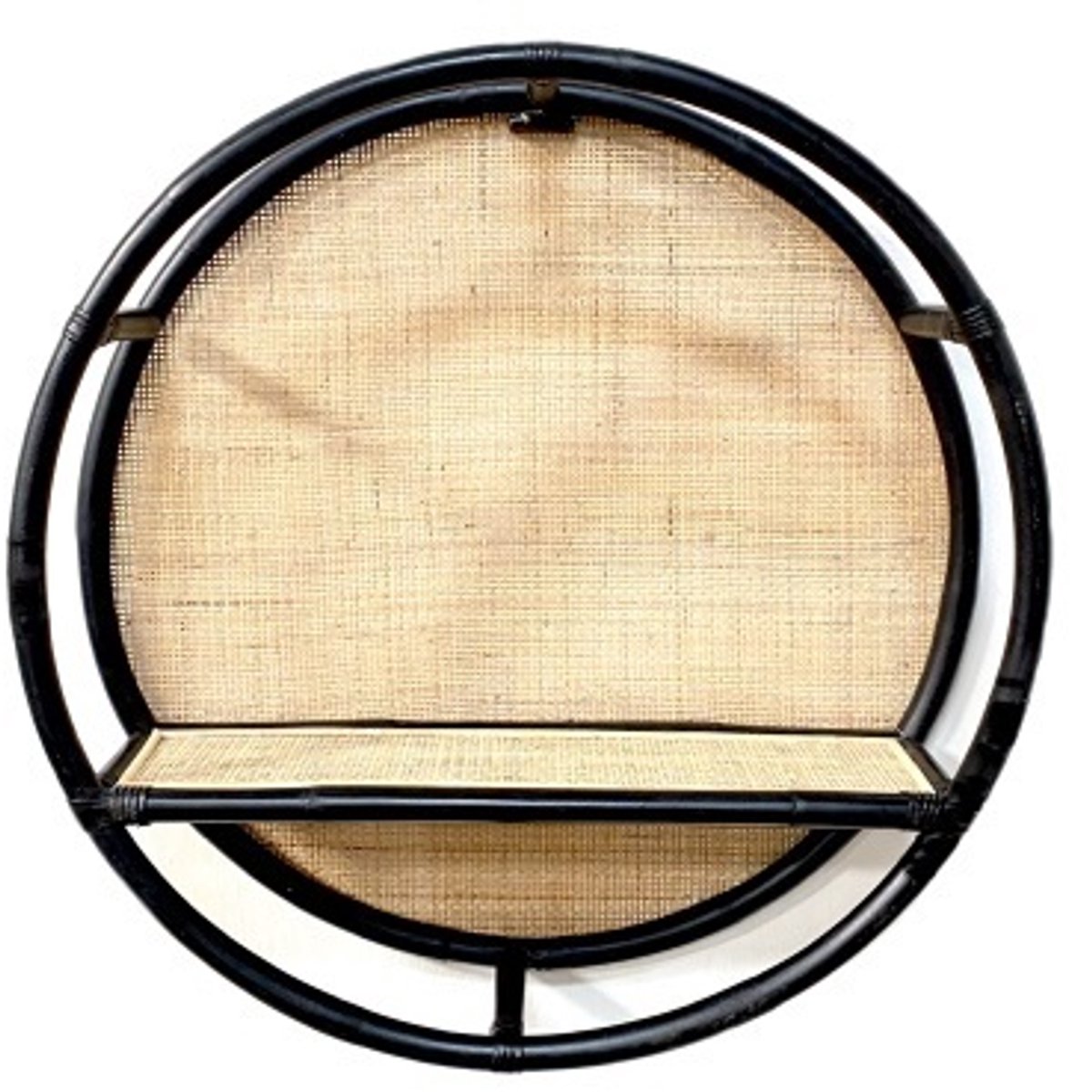 Wandrek Naturel/Zwart - Rotan/Webbing - 80x80x20cm