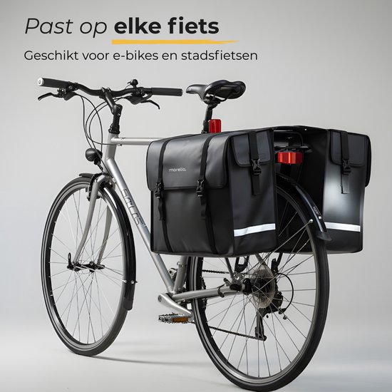 Morelia® Dubbele Fietstas - Incl Achterlicht - 100% Waterdicht