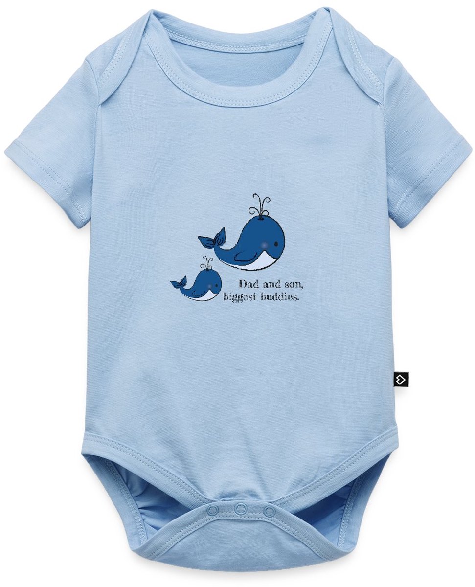 Lieve Walvis Vader En Zoon Baby Rompertje Met Korte Mouwen