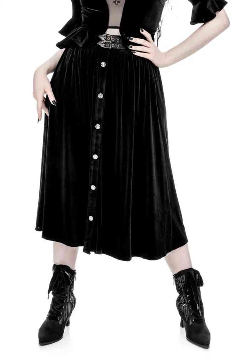 Restyle - Crypt Velvet Rok - M - Zwart
