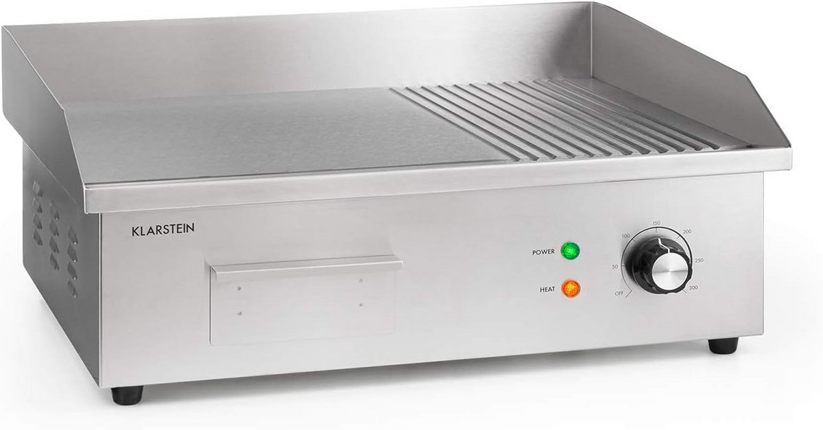Elektrische Tafelgrill XL met Grillplaat en RVS Behuizing