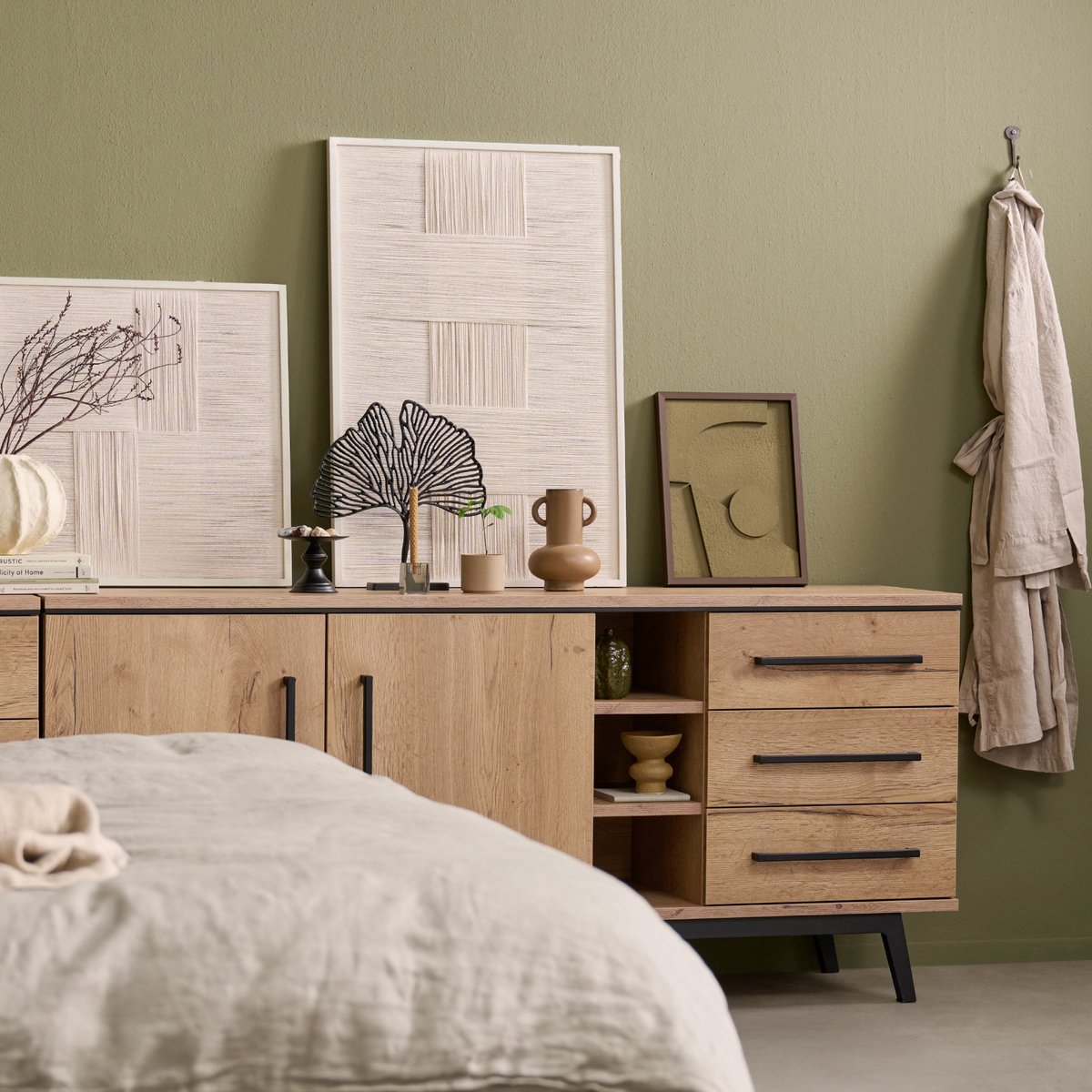 Woonexpress Dressoir Batenburg - MDF/Metaal - Eiken/Naturel - 180x80x45 cm (BxHxD) Hout - Naturel