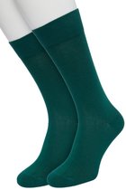 Bonnie Doon Chaussettes Basic Homme Vert Foncé Taille 47/52 - 2 paires - Chaussettes Basis Coton - Coutures Lisses - Col Large - Excellent Confort - Bon Ajustement - Pack de 2 - Multipack - Uni - Vert Foncé - Vert Trekking - OL6324012.107