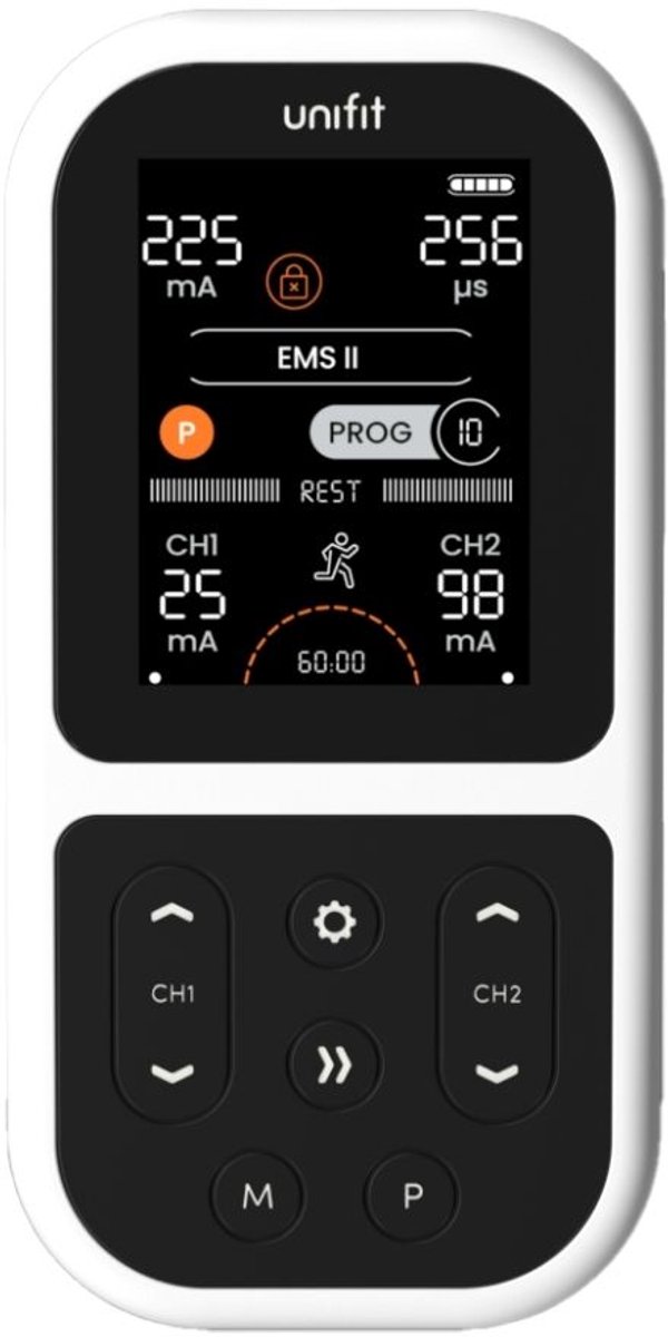 TensCare – Unifit – Dubbelkanaals TENS Apparaat en EMS Spierstimulator – 12 TENS programma's – Verlichting bij Pijn en Spierherstel – Oplaadbaar - Pijnverlichting - Elektrodentherapie - Spierstimulator - Pijntherapie