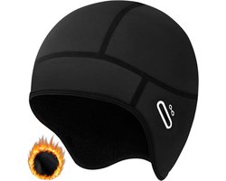 Helmmuts fiets - Fietsmuts - wielren muts - Onder helm - Helmmuts - Winddichte Sportmutsen voor in Helm - Helmmuts winter fiets - Perfect voor Fietshelm, Skihelm en Berghelm - Fleece - Zwart